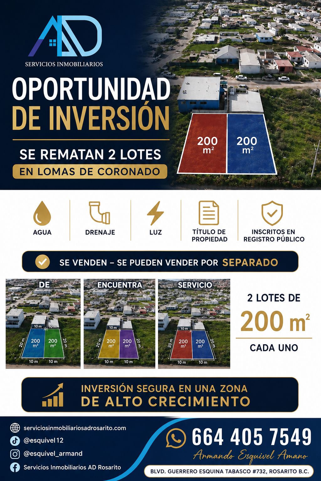 Excelente Oportunidad Se Rematan 2 Lotes En Lomas De Coronado