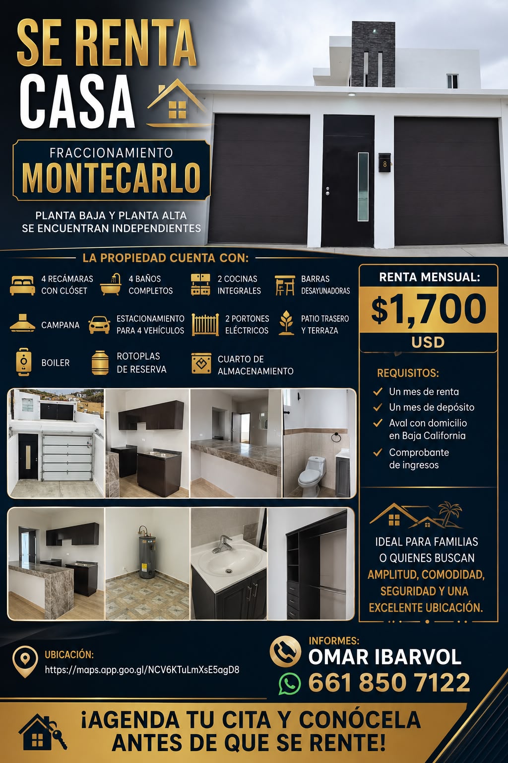 ¡SE RENTA CASA EN FRACCIONAMIENTO MONTECARLO! 